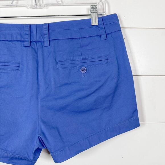 J. Crew Women's Flat Front Mid-Rise Stretch Casual Chino Shorts Periwinkle Blue - Picture 5 of 8